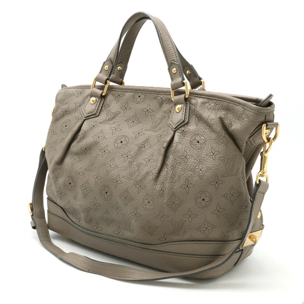 Louis Vuitton Monogram Taupe Leather Calf Stella Bag Shoulder Tote Mahina Gray